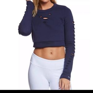 Alo yoga ripped warrior crop sweatshirt m